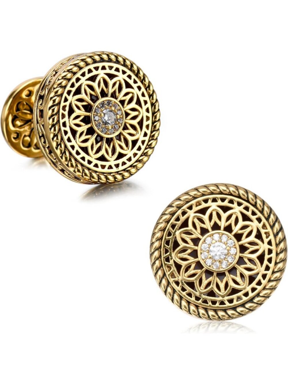 Elegant 18K Gold Plated Cuff Links for Men - Wedding, Business, Father's Day